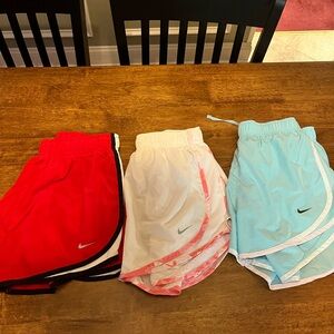 Nike Red and White Performance Athletic Shorts